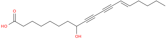13 octadecene 9,11 diynoic acid, 8 hydroxy , (e) 